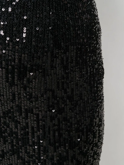 Shop Galvan Mercury Sequin-embellished Skirt In Black
