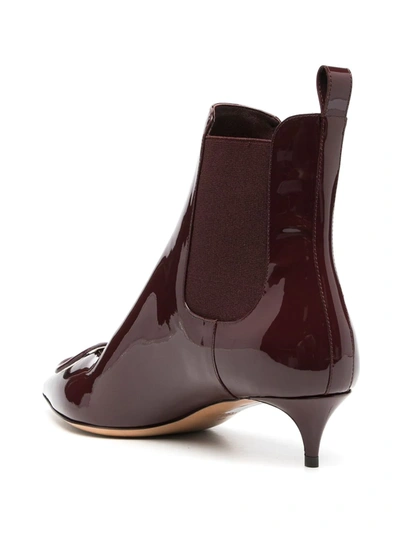 Shop Valentino Vlogo Pointed Toe Ankle Boots In Purple