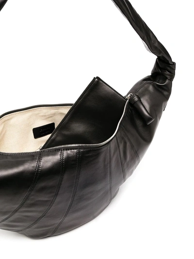 Shop Lemaire Croissant Knotted Shoulder Bag In Black