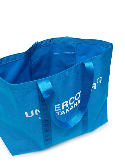 Shop Undercover Large Logo Tote Bag In Blue
