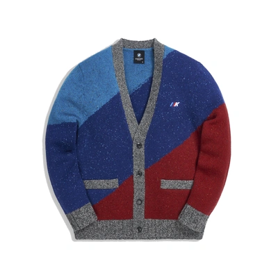 Pre-owned Kith X Bmw Colorblock Cardigan Blue/multi
