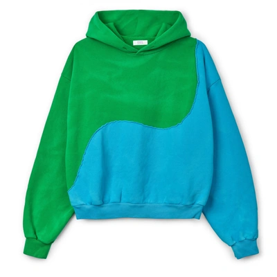 Pre-owned Erl  Swirl Hoodie Green