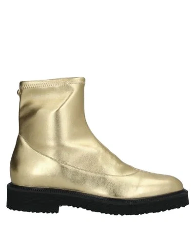 Shop Giuseppe Zanotti Woman Ankle Boots Gold Size 8 Soft Leather