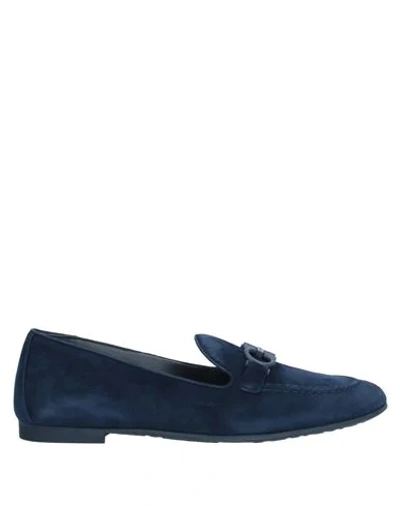 Shop Ferragamo Loafers In Dark Blue
