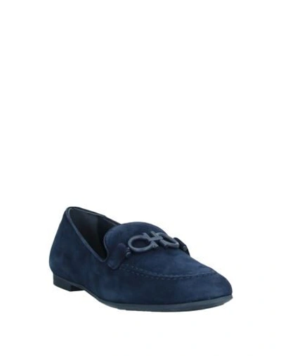 Shop Ferragamo Loafers In Dark Blue