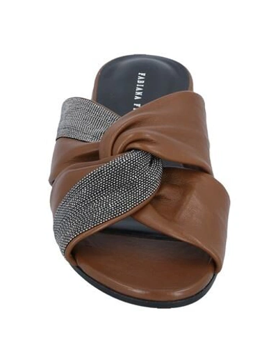 Shop Fabiana Filippi Woman Sandals Brown Size 6 Soft Leather