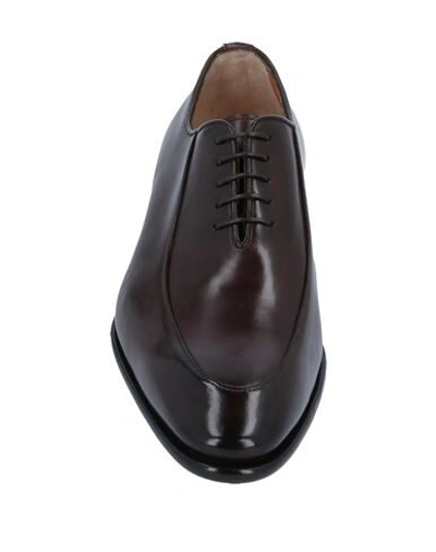 Santoni Laced Shoes In Dark Brown