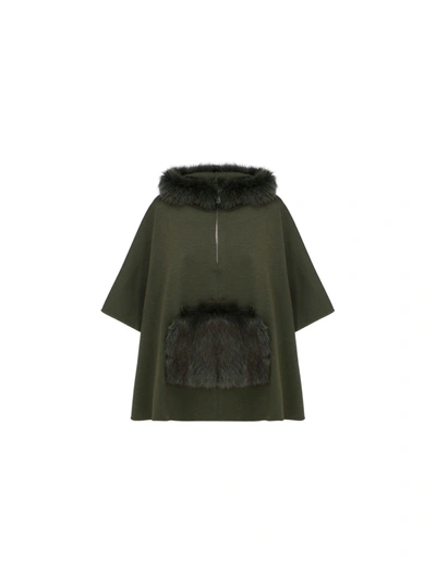 Shop Ella Cape In Verde Militare