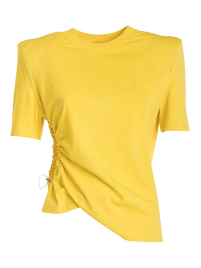 Shop Amen Structured Shoulder T-shirt In Yellow