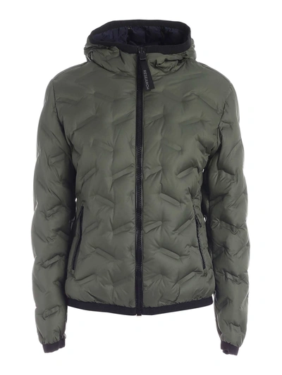 Shop Colmar Originals Quilted Hooded Down Jacket In Green