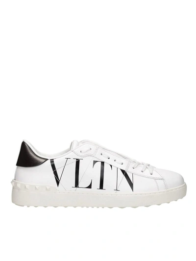 Shop Valentino Open Vltn Sneakers In White