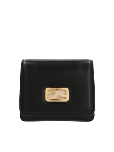 Shop Fendi Id Small Crossbody Bag In Black