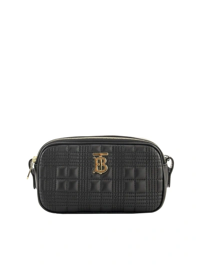 Shop Burberry Leather Camera Bag In Black