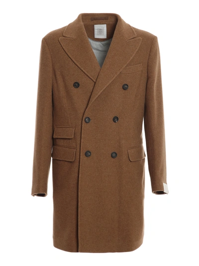 Shop Eleventy Cashmere Coat In Camel