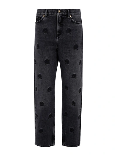 Shop Tommy Hilfiger Crest Embroidery Jeans In Black