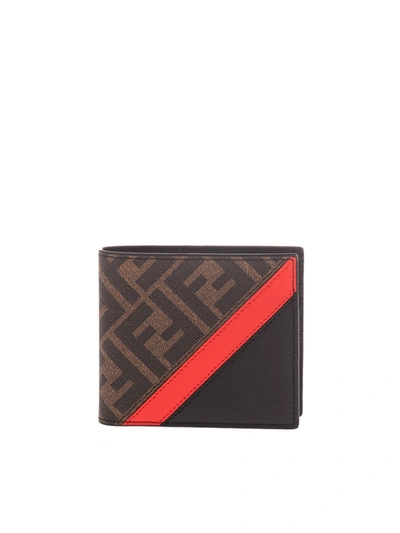 Shop Fendi Ff Logo Wallet In Black And Brown