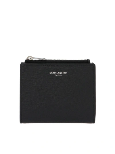 Shop Saint Laurent Branded Cardholder In Black