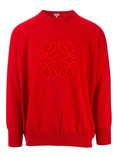 Shop Loewe Anagram Logo Pullover In Red