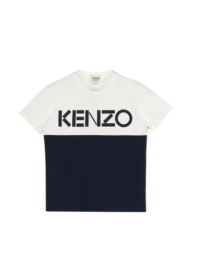 Shop Kenzo Logo Colorblock T-shirt In White