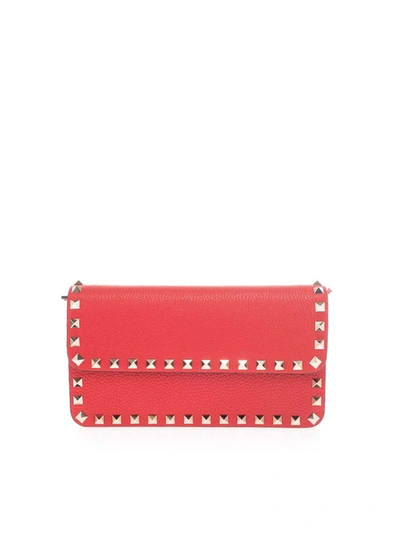 Shop Valentino Rockstud Wallet In Red