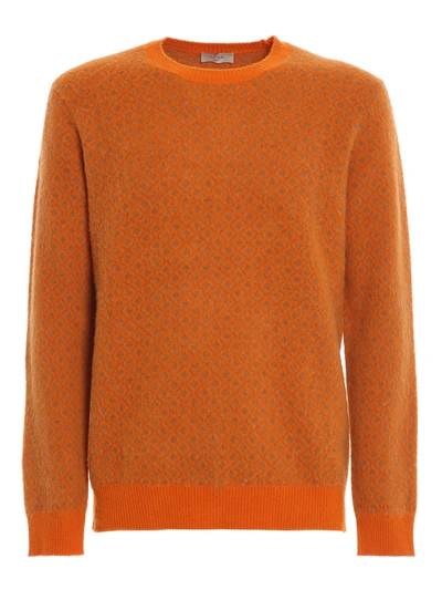 Shop Altea Crew Neck Jacquard Jumper In Orange