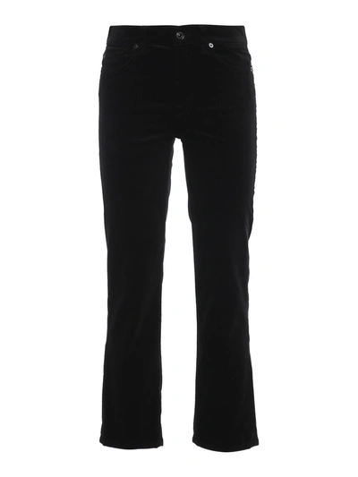 Shop 7 For All Mankind The Straight Crop Trousers In Black