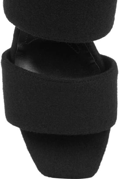 Shop Marni Color-block Felt Wedge Sandals In Black