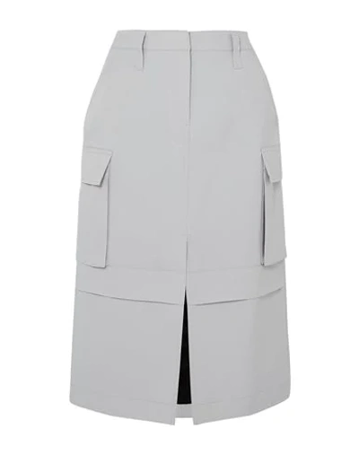 Shop Welldone Midi Skirts In Light Grey