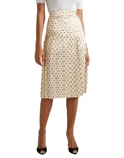 Shop Alexa Chung Alexachung Woman Midi Skirt Ivory Size 10 Polyester, Elastane In White
