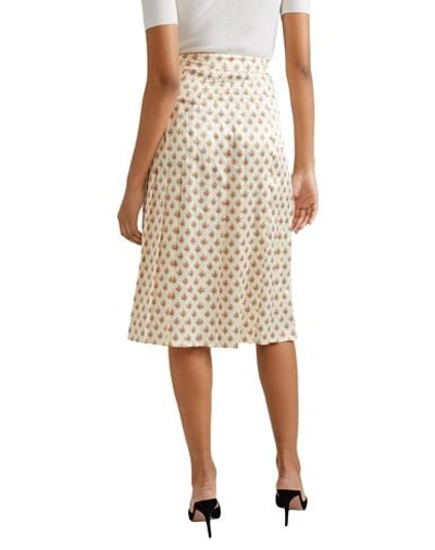 Shop Alexa Chung Alexachung Woman Midi Skirt Ivory Size 10 Polyester, Elastane In White