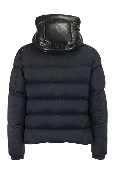 Shop Moncler Down Jacket Aubrac In Blue/black