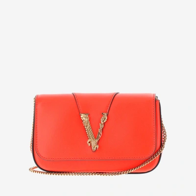 Shop Versace Bags In Red Gold