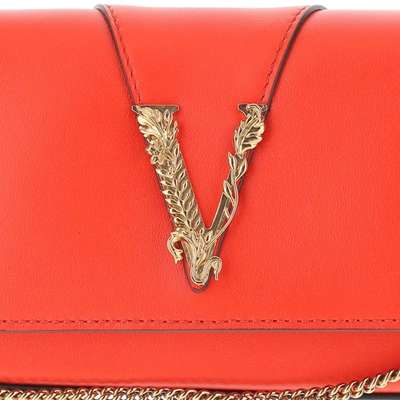 Shop Versace Bags In Red Gold