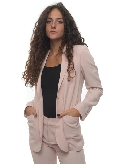 Shop Red Valentino Lined Blazer Pink Acetate Woman