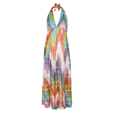 Shop Missoni Zigzag Fine-knit Maxi Dress In Multicoloured