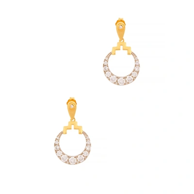 Shop V By Laura Vann Bianca Embellished 18kt Gold-plated Earrings