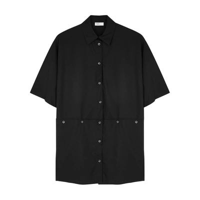 Shop Rosetta Getty Black Cotton-poplin Shirt