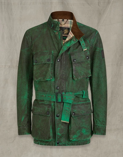 Shop Belstaff Sammy Miller Cotton Jacket In Green