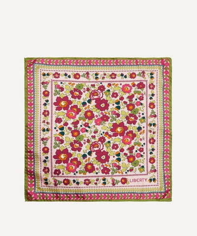 Shop Liberty Betsy 45 X 45cm Silk Twill Scarf In Pink