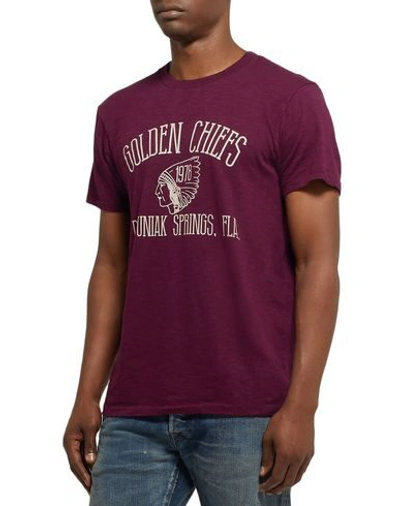 Shop Velva Sheen T-shirts In Maroon