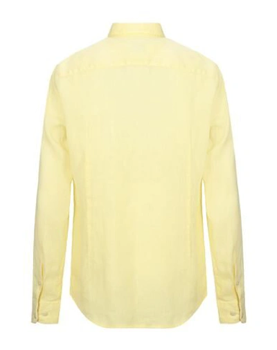 Shop Drumohr Man Shirt Light Yellow Size M Linen