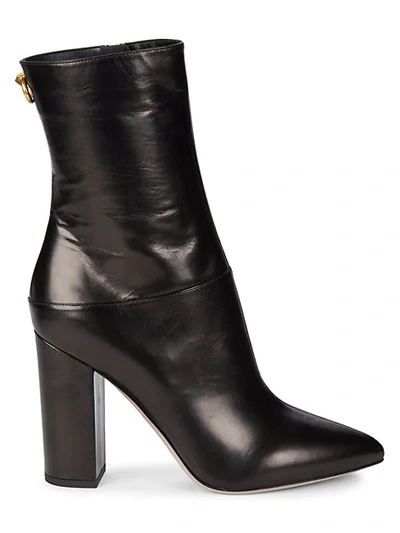 Shop Valentino Leather Mid-calf Boots In Black