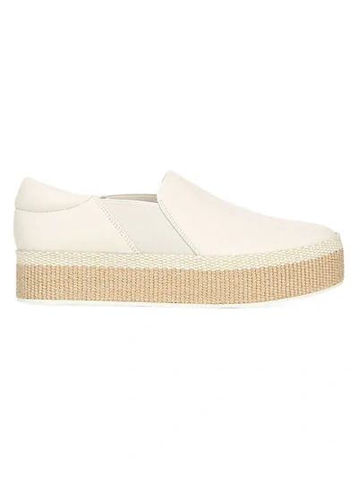 Shop Vince Wilden Slip-on Leather Espadrille Sneakers In Off White