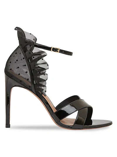Shop Bcbgmaxazria Women's Stella Patent Leather Stiletto Sandals In Black
