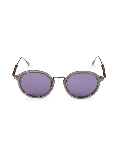 Shop Tod's 48mm Round Sunglasses In Purple