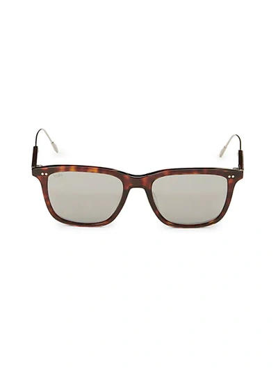 Shop Tod's 53mm Rectangular Sunglasses In Red Havana