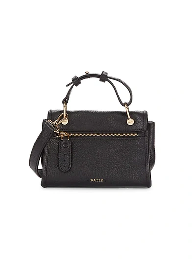 Shop Bally Mini Bloom Leather Crossbody Bag In Black