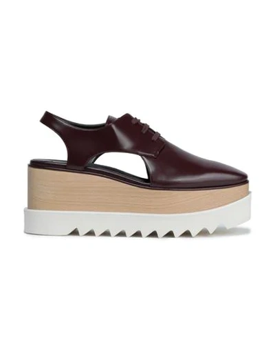 Shop Stella Mccartney Laced Shoes In Maroon