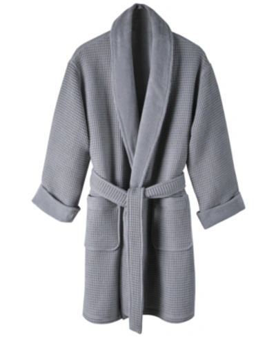 Shop Hotel Collection Cotton Waffle Textured Bath Robe, Created For Macy's In Brushed Alloy