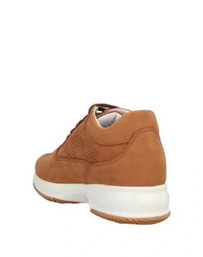 Shop Hogan Woman Sneakers Tan Size 9.5 Soft Leather In Brown